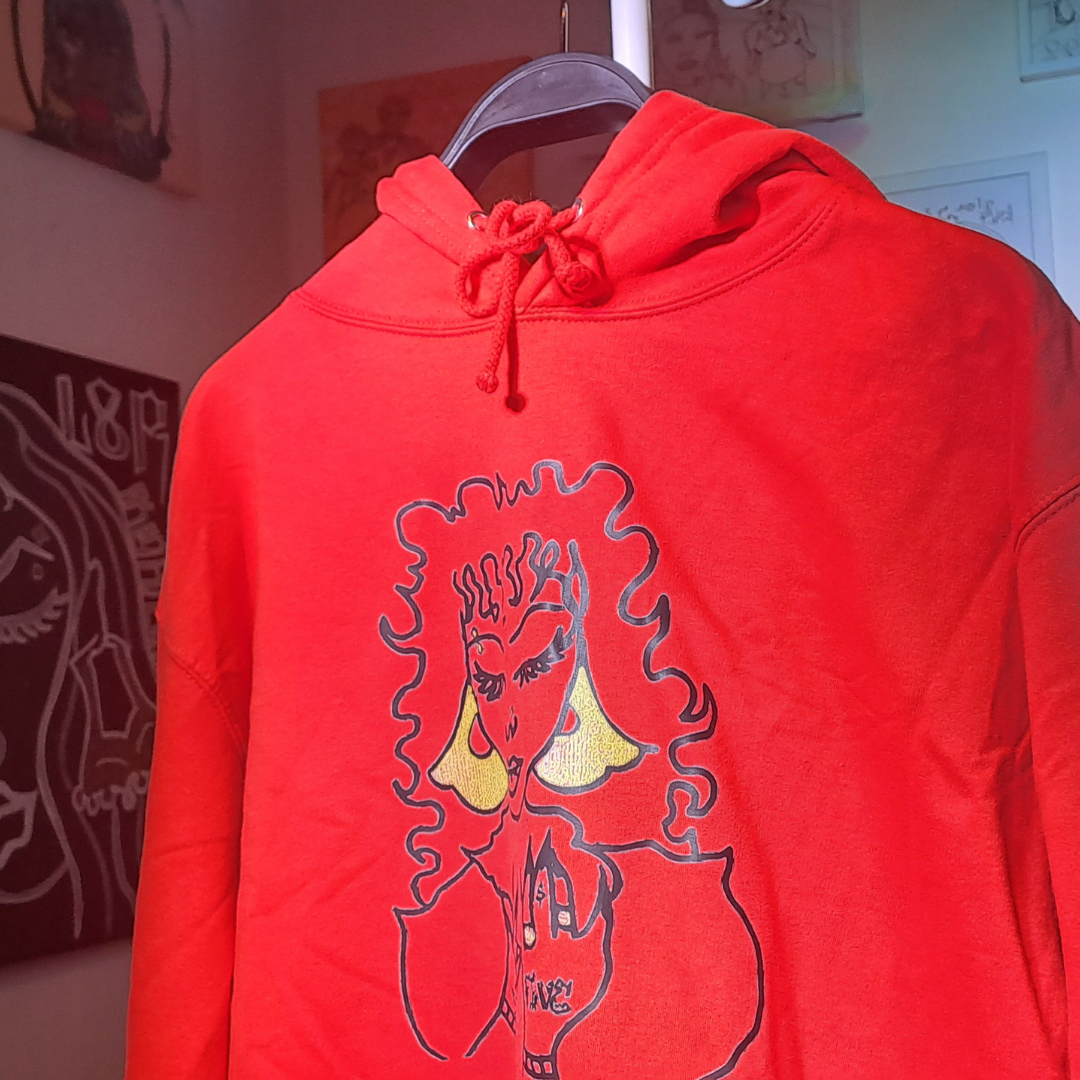 Jasmine Kahlia - Sudadera unisex naranja con capucha